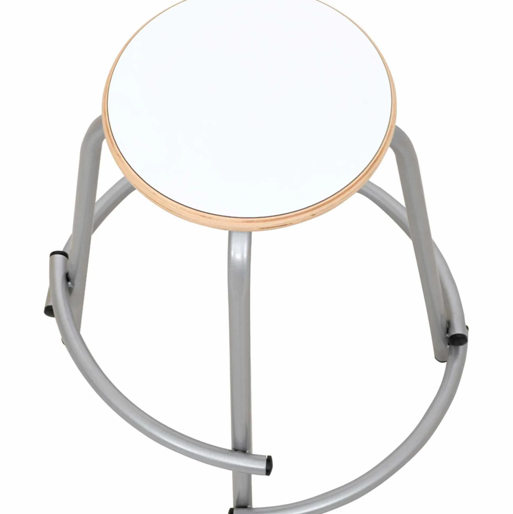 Taburet Flexi høj med fodstøtte hvid