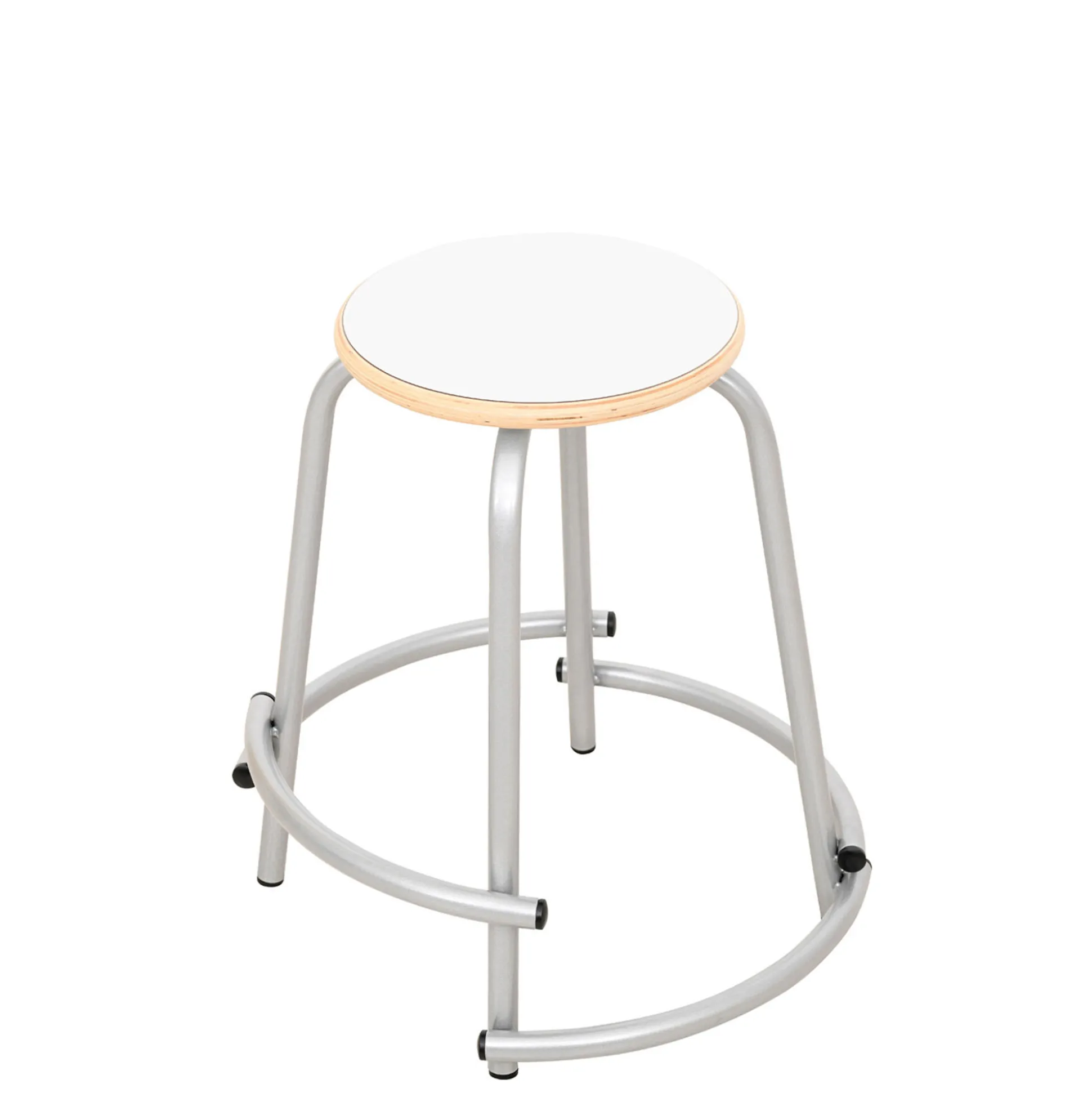 Taburet Flexi med fodstøtte hvid