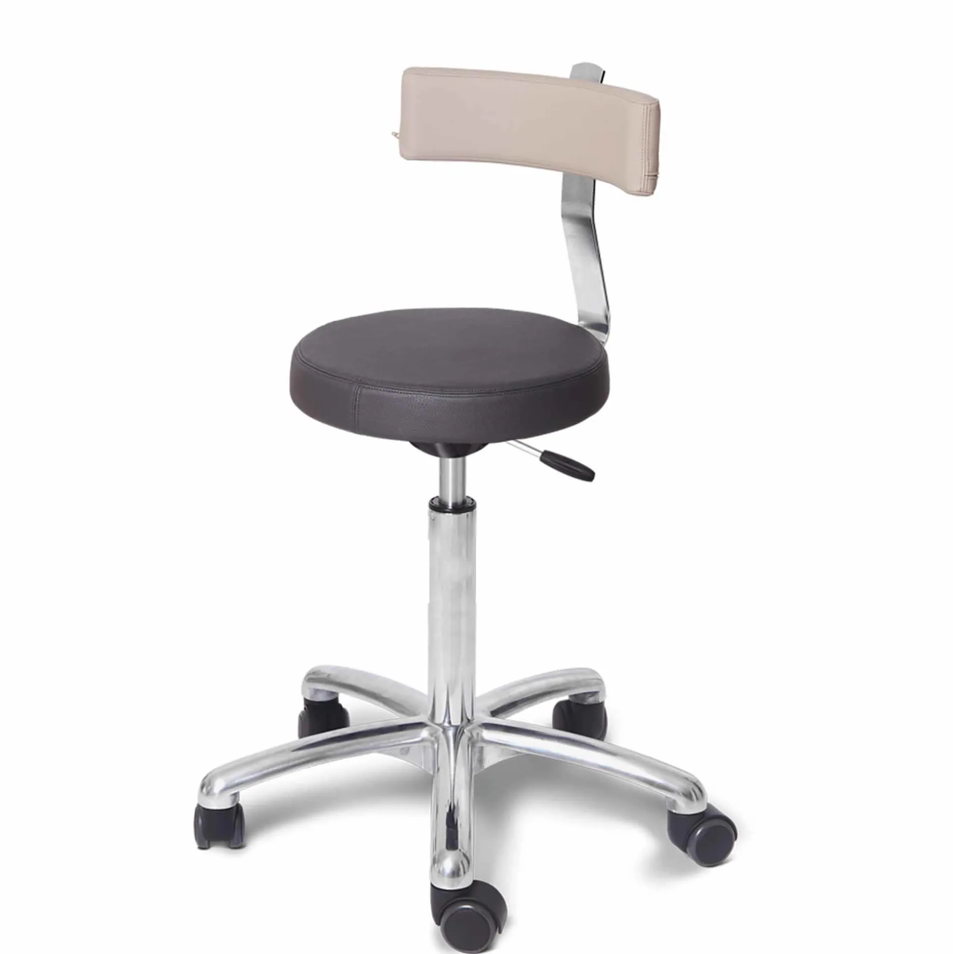 Taburet Round høj mørkegrå/sand ryglæn