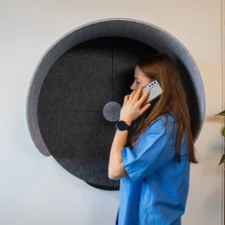 Telefonboks ECO PET Ø75 cm, grå/hvid