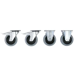 Tipcontainer, hjul i gummi Ø16 cm 4 stk