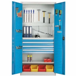 UniMax materialeskab grå / lyse blå