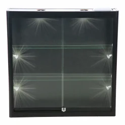 Væghængt glasvitrine Allum, m. LED lys