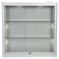 Væghængt glasvitrine Allum, m. LED lys