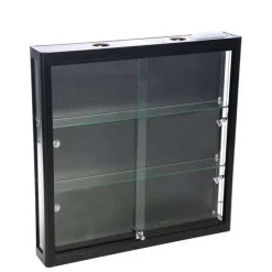 Væghængt glasvitrine Allum, m. LED lys