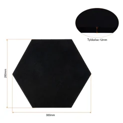 Vægpanel Hexagon 26x30 cm