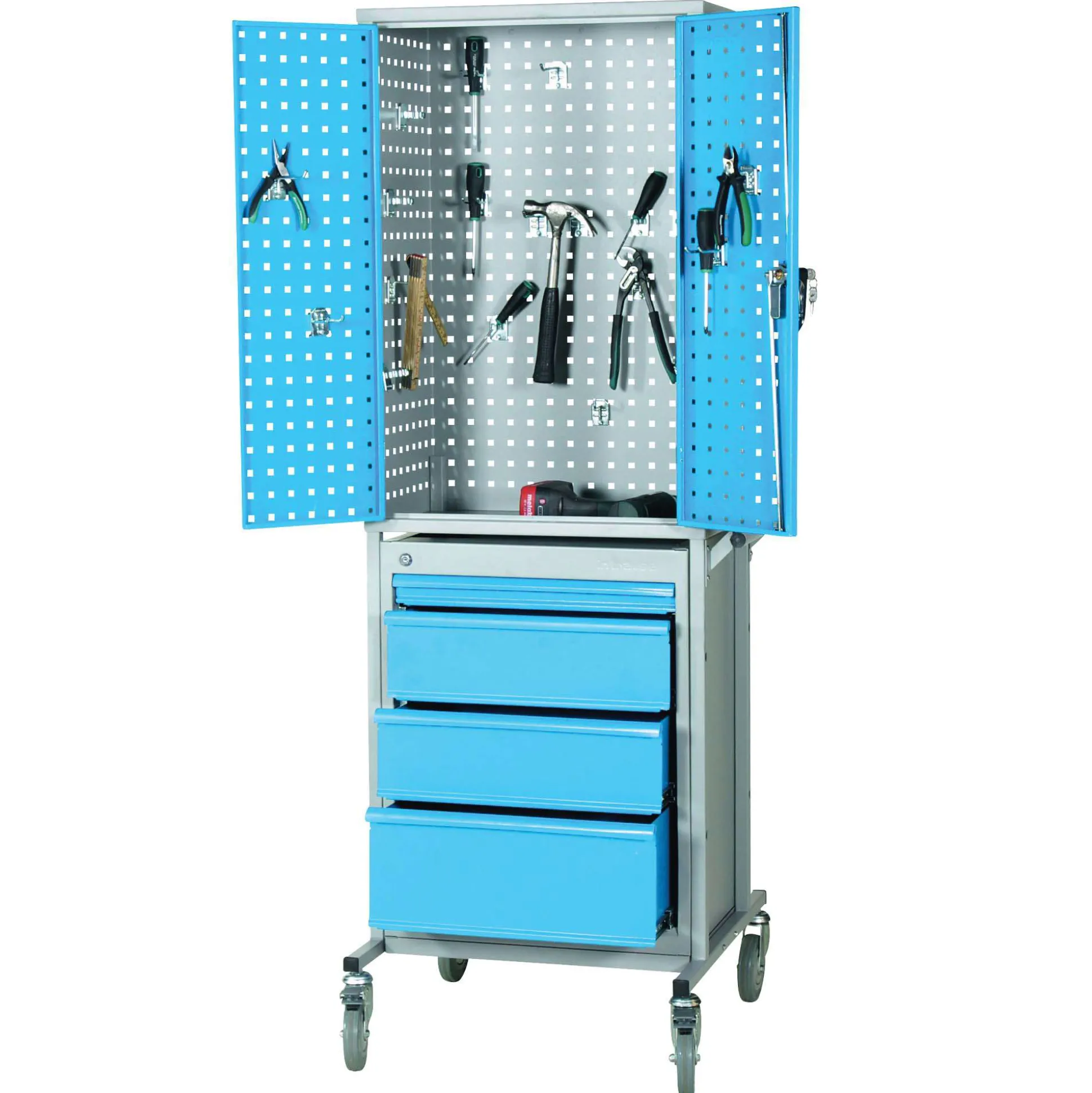 Værkstedsvogn mobil blå låger