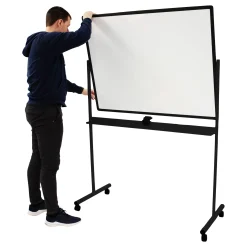 Whiteboard tavle på hjul ECO 150x90 cm, sort